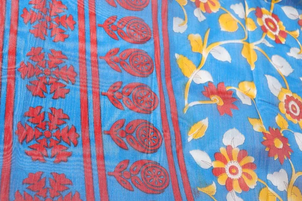 Traditional Handmade Work Saree Isolated White Background — Stock Photo, Image
