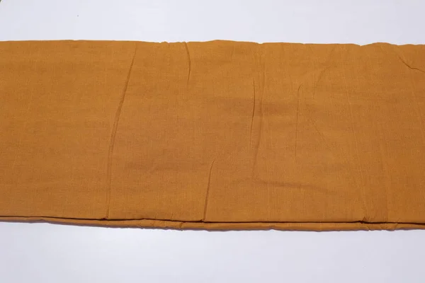 Traditionell Kvinnlig Orange Färg Handgjort Arbete Saree Isolerad Vit Bakgrund — Stockfoto
