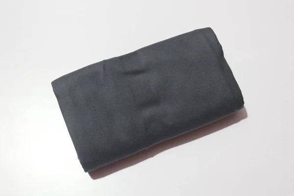 Czarny Ręcznik Kąpielowy Izolowany Białym Tle — Zdjęcie stockowe
