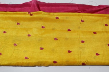 Geleneksel kadın Mor Renkli El Yapımı Sari Beyaz Arkaplanda İzole Edildi