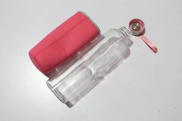 Tomma Genomskinliga Glasburk Flaska För Drycker Plastflaska — Stockfoto