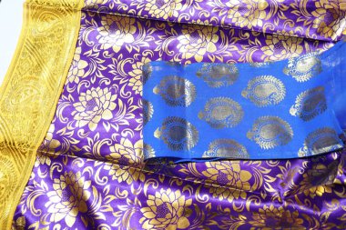 Geleneksel Kadın El Yapımı Sari Beyaz Arkaplanda İzole Edildi