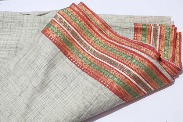 Female Traditional Handmade Work Saree Isolated White Background — Stock Photo, Image