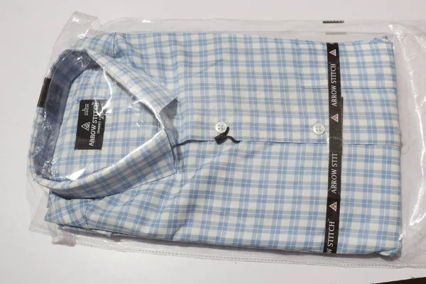 Top View New Shirt Plastic Bag — Stock Photo, Image
