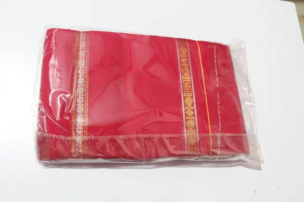 stock image Traditional Handmade Work Saree, Close-up View              