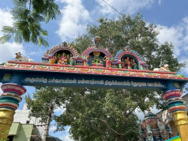 Hindistan 'daki antik Hint tapınağının güzel manzarası            