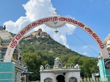 Hindistan 'daki antik Hint tapınağının güzel manzarası            