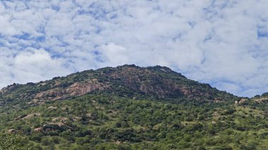 Hindistan, Tamil Nadu 'daki yeşil ve kayalık dağların manzarası.