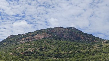 Hindistan, Tamil Nadu 'daki yeşil ve kayalık dağların manzarası.