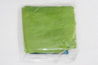 women Traditional Handmade Work  Light Green and Blue Colour Cotton Half Saree Isolated on White Background clipart