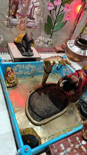 Hindistan 'daki antik Hint tapınağındaki insanlar.