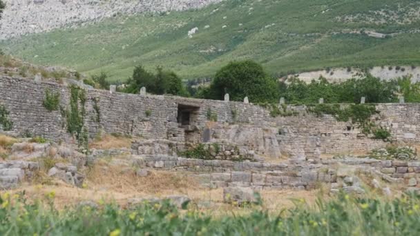 Wall Ancient Roman City Salona Ruins Solin Chorvatsko Vysoce Kvalitní — Stock video