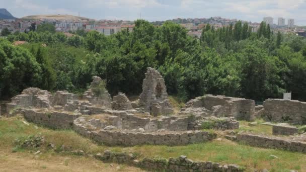 Salona Roman Settlement City Ruins Forest Solin Croácia Imagens Alta — Vídeo de Stock
