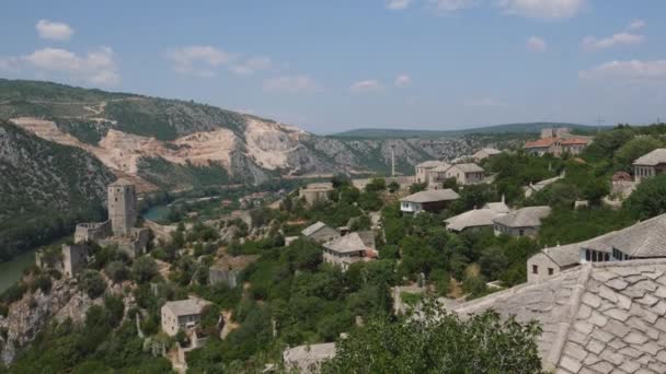 Desa Abad Pertengahan Pocitelj Bosnia Dan Herzegovina Penembakan Rekaman Berkualitas — Stok Video