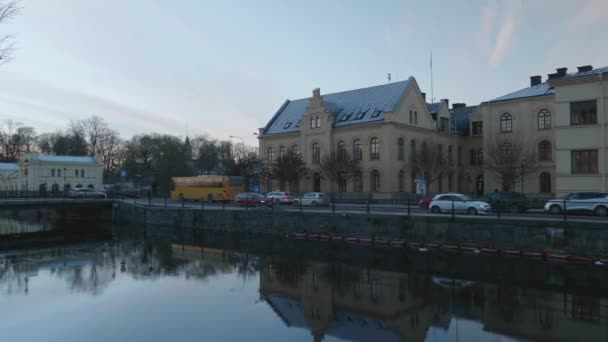 Facultad Derecho Edificio Universidad Uppsala Establishing Shot Imágenes Alta Calidad — Vídeos de Stock