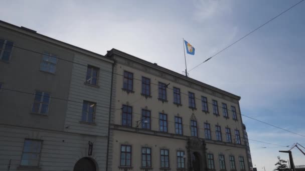 Guvernérský Dům Nebo Torstensonska Palatset Gothenburg Švédsko Založení Shot Vysoce — Stock video
