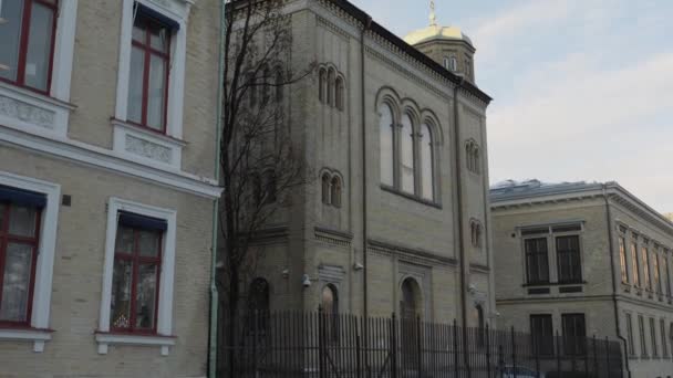 Göteborg Sinagog Harici Sveç Kurucu Çekim Yüksek Kalite Görüntü — Stok video
