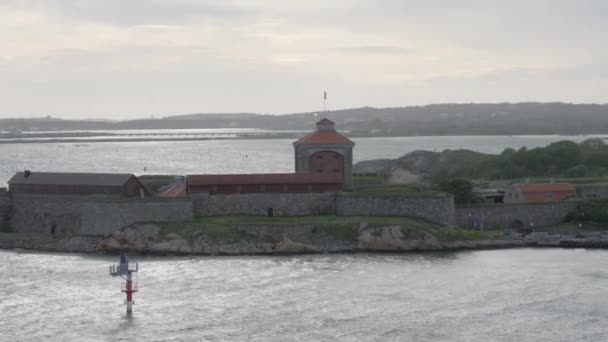 Nowa Twierdza Alvsborg Fort Morski Wyspie Niedaleko Göteborga Szwecja Wysokiej — Wideo stockowe