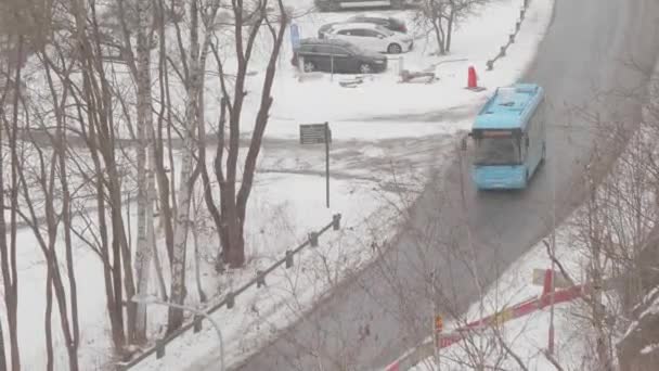 Gothenburg Sweden January 2023 Electric Minibus Public Transportation Winter High — Stok Video