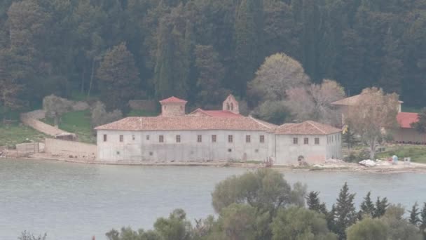 Klášter Marie Středověký Kostel Albánii Zřízení Výstřel Vysoce Kvalitní Záběry — Stock video