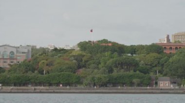 San Domingo Kalesi Tamsui Nehri, Taipei, Tayvan, Kurucu Atış 'tan görüldü. Yüksek kalite 4k görüntü
