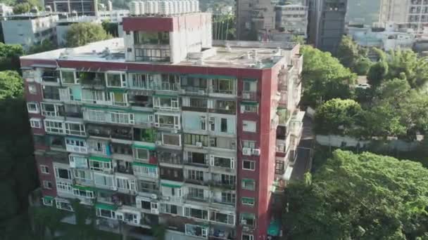 Immeuble Appartements Green Suburban Area Taiwan Close Orbite Aérienne Images — Video