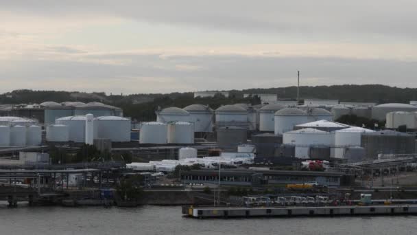 Gotemburgo Energy Port Goteborg Energihamn Suecia Establishing Shot Imágenes Alta — Vídeos de Stock