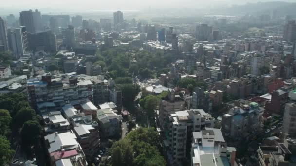 Beitou Bostadsområde Cityscape Taipei Taiwan Flygupphämtning Högkvalitativ Film — Stockvideo