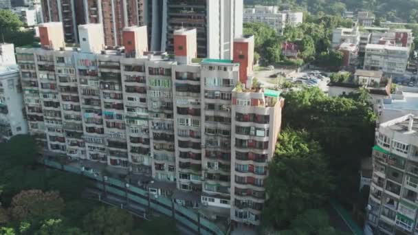 Wide Apartment Block Lush Forest Beitou District Taipei Taiwan Aerial — Stock Video