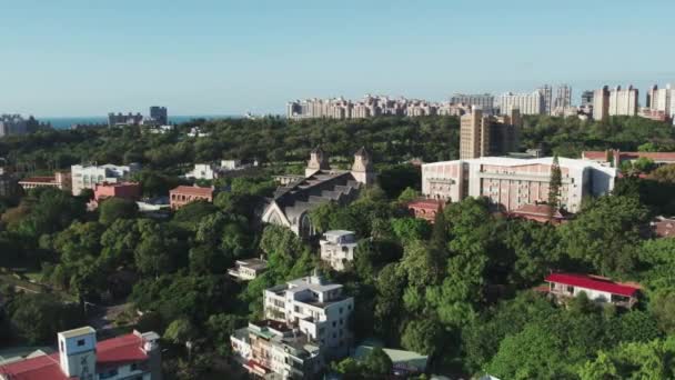 Aletheia University Una Universidad Privada Tamsui New Taipei City Aerial — Vídeo de stock