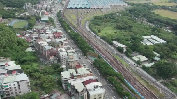 Beitou Depot Taipei Taiwán Aerial Establishing Shot Imágenes Alta Calidad — Vídeo de stock