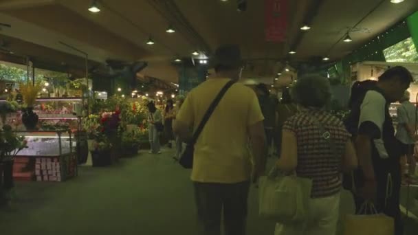 Taipei Taiwan Outubro 2023 Pov Caminhando Jianguo Holiday Flower Market — Vídeo de Stock