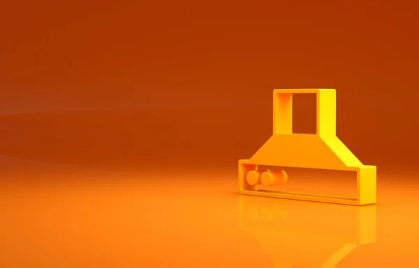 Желтая Иконка Фаната Китчен Оранжевом Фоне Капюшон Кухонный Выхлоп Бытовая — стоковое фото