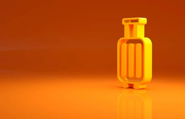 옐로우 케이스의 아이콘은 주황색 배경에 분리되어 있습니다 표지판 아이콘 미니멀리즘의 — 스톡 사진