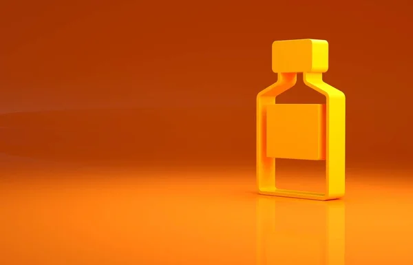 위스키 아이콘은 오렌지 배경에 분리되어 있습니다 미니멀리즘의 개념입니다 렌더링 — 스톡 사진