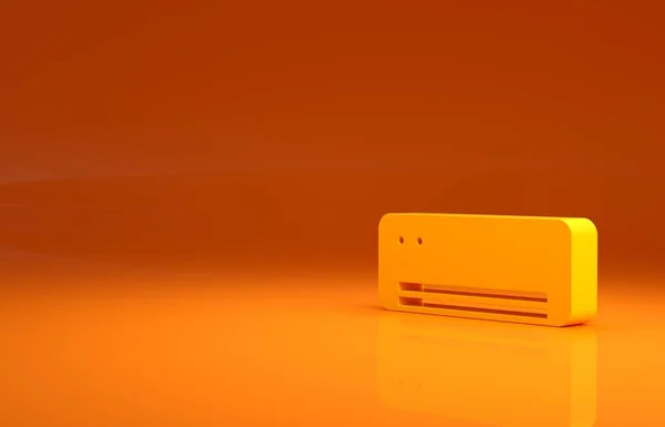 Icona Del Condizionatore Aria Giallo Isolato Sfondo Arancione Spalato Aria — Foto Stock