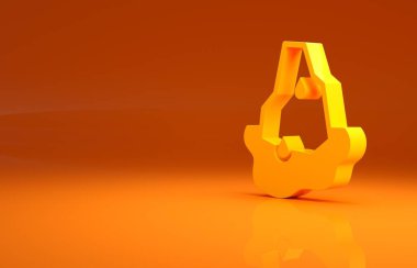 Sarı Buzul erime ikonu turuncu arka planda izole edildi. Minimalizm kavramı. 3d illüstrasyon 3B canlandırma .