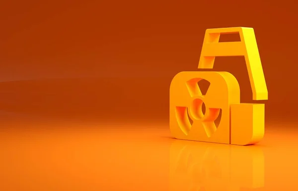 Gelbes Kernkraftwerk Symbol Isoliert Auf Orangefarbenem Hintergrund Industrielles Energiekonzept Minimalismus — Stockfoto