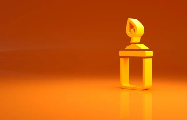 Желтый Росток Бутылке Значок Изолирован Оранжевом Фоне Семена Саженцы Знак — стоковое фото