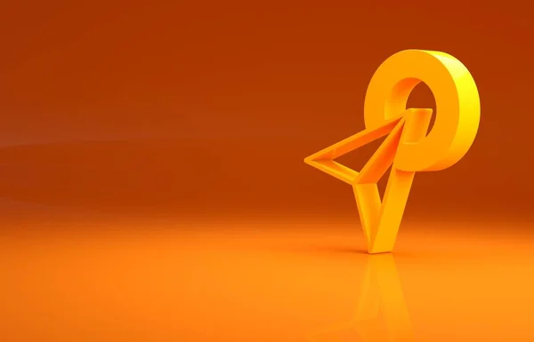 Gelbe Infografik Des Navigationssymbols Für Stadtpläne Isoliert Auf Orangefarbenem Hintergrund — Stockfoto