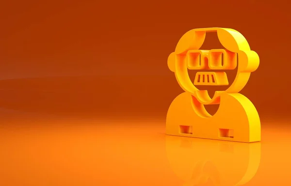 黄色的祖父图标孤立在橙色的背景 最低纲领的概念 3D渲染3D插图 — 图库照片