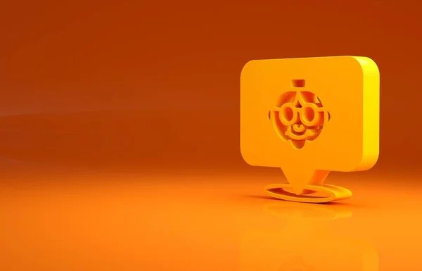 Icono Abuela Amarilla Aislado Sobre Fondo Naranja Concepto Minimalista Ilustración — Foto de Stock