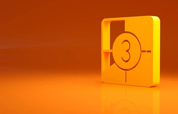 카운트 프레임 아이콘 주황색 배경에 고전적 타이머 카운트 미니멀리즘의 개념입니다 — 스톡 사진