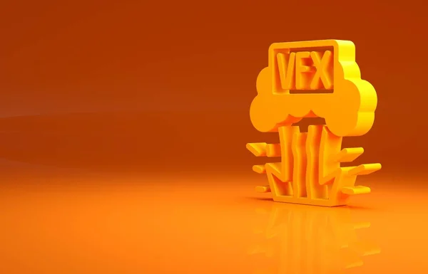 Icono Amarillo Vfx Aislado Sobre Fondo Naranja Concepto Minimalista Ilustración — Foto de Stock