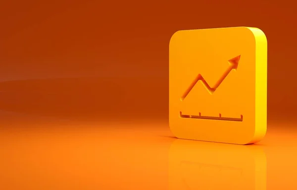 Gelbe Wachstumssymbole Auf Orangefarbenem Hintergrund Steigerung Der Einnahmen Minimalismus Konzept — Stockfoto