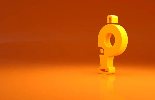 휘슬의 아이콘은 주황색 배경에 분리되어 있습니다 주심의 건강과 스포츠 표지판 — 스톡 사진