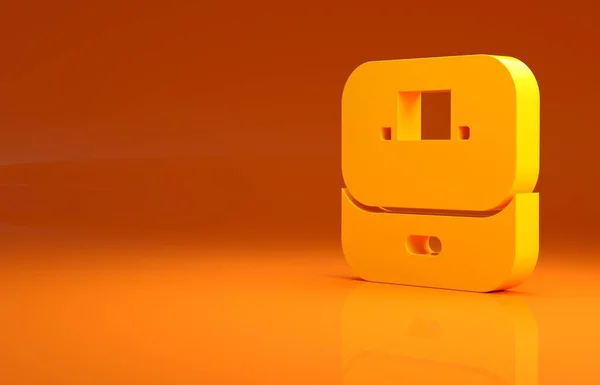 オレンジの背景に囲まれた封筒アイコンが付いた黄色の投票箱または投票箱 最小限の概念 3Dイラスト3Dレンダリング — ストック写真