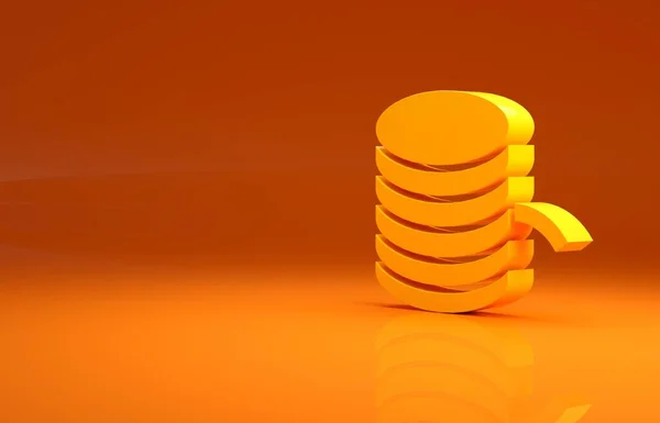 Gelber Kunststoff Filament Für Druck Symbol Isoliert Auf Orangefarbenem Hintergrund — Stockfoto