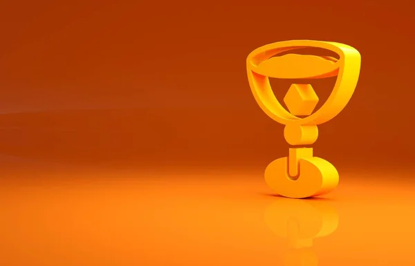 Yellow Medieval Goblet Icon Isolated Orange Background Minimalism Concept Illustration — Stock Photo, Image