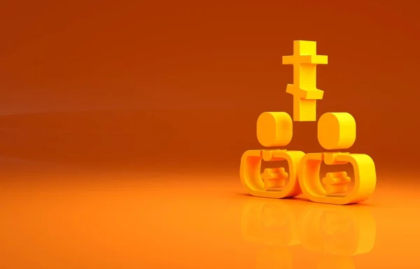 Gelbes Priester Symbol Isoliert Auf Orangefarbenem Hintergrund Minimalismus Konzept Illustration — Stockfoto